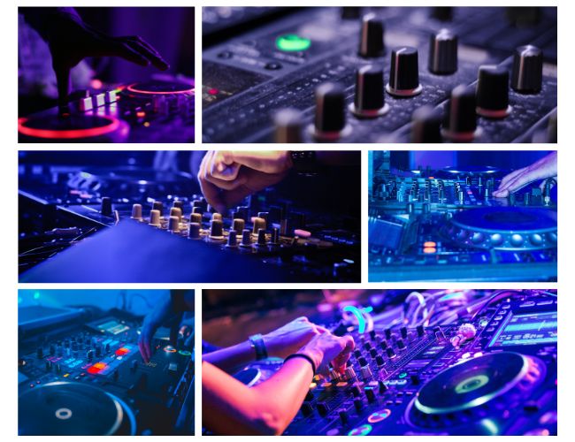 Grid images of DJ Equipment