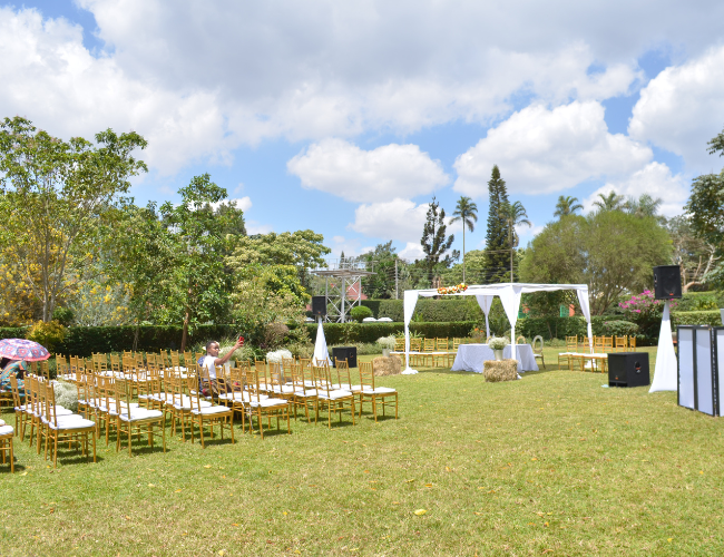 Garden wedding setup at Lil garden Kiambu